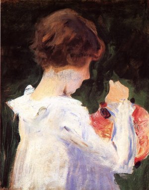 Study of Polly Barnard for 'Carnation, Lily, Lily, Rose' by John Singer Sargent Oil Painting