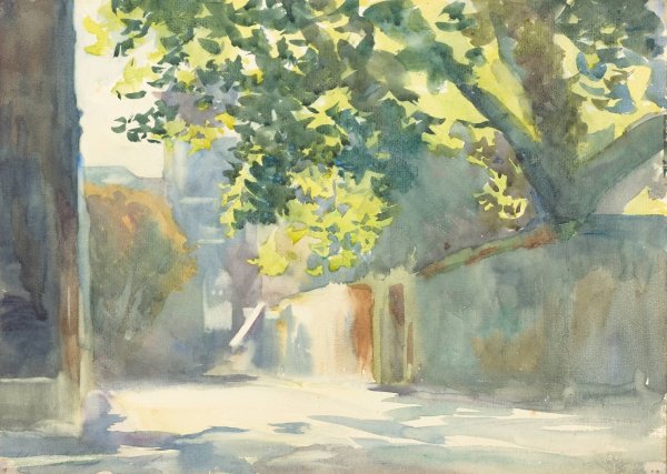 Sunlit Wall Under a Tree  by John Singer Sargent - Hand-Painted Oil Painting Reproduction
