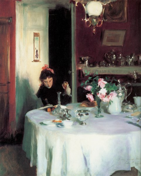Main Product Photo of The Breakfast Table Painting by John Singer Sargent