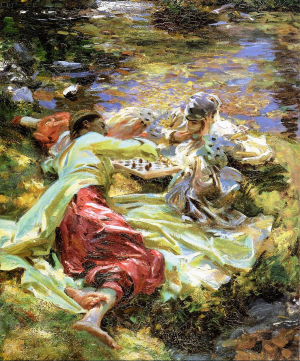 The Chess Game by John Singer Sargent Oil Painting