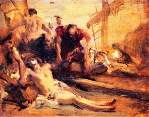 The Descent from the Cross after Giandomenico Tiepolo by John Singer Sargent Oil Painting