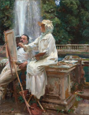 The Fountain, Villa Torlonia Frascati, Italy by John Singer Sargent Oil Painting