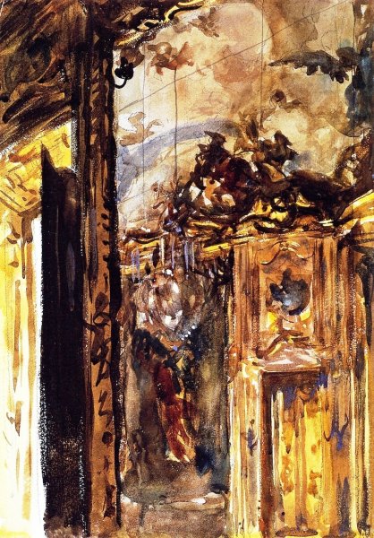 Main Product Photo of The Golden Room of the Palazzo Cleriri Painting by John Singer Sargent