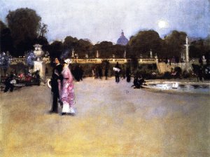 The Luxembourg Gardens at Twilight by John Singer Sargent Oil Painting
