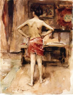 The Model: Interior with Standing Figure by John Singer Sargent Oil Painting