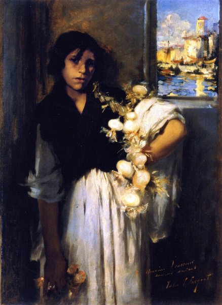 The Onion Seller also known as Venetian Onion Seller by John Singer Sargent - Hand-Painted Oil Painting Reproduction