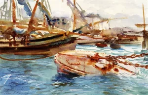 The Pink Buoy: Genoa painting by John Singer Sargent