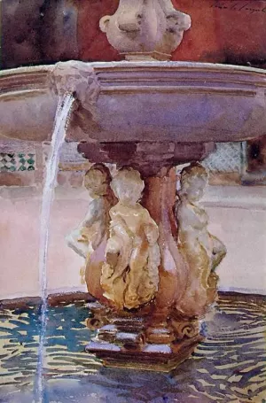 The Spanish Fountain by John Singer Sargent - Oil Painting Reproduction