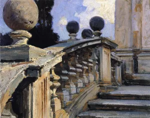 The Steps of the Church of S. S. Domenico e Siste in Rome by John Singer Sargent - Oil Painting Reproduction
