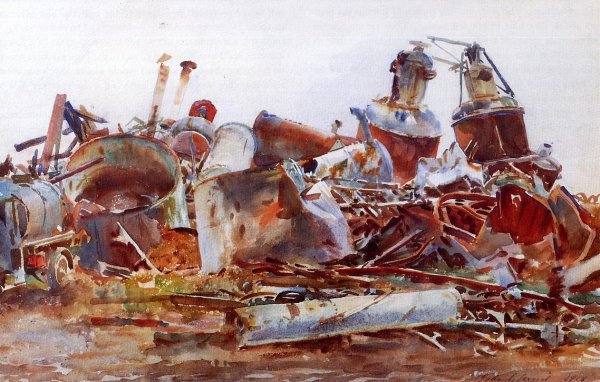 Main Product Photo of The Wrecked Sugar Refinery Painting by John Singer Sargent