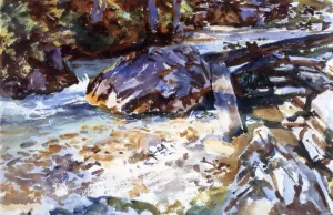 Torrent in the Val d'Aosta by John Singer Sargent - Oil Painting Reproduction