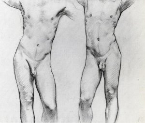 Torsos of Two Male Nudes by John Singer Sargent Oil Painting