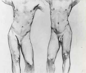 Torsos of Two Male Nudes by John Singer Sargent Oil Painting