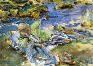 Turkish Woman by a Stream by John Singer Sargent Oil Painting
