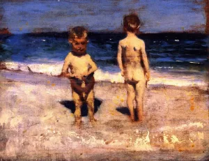 Two Boys on a Beach, Naples by John Singer Sargent Oil Painting