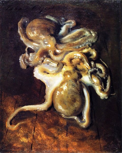 Two Octopi by John Singer Sargent - Hand-Painted Oil Painting Reproduction