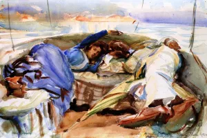 Two People in a Boat by John Singer Sargent Oil Painting