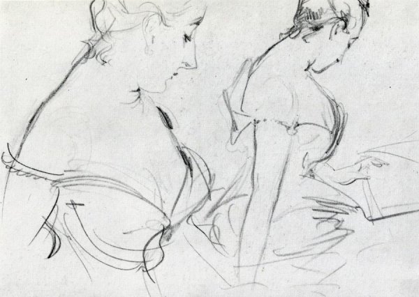 Two Studies for Madame X by John Singer Sargent - Hand-Painted Oil Painting Reproduction