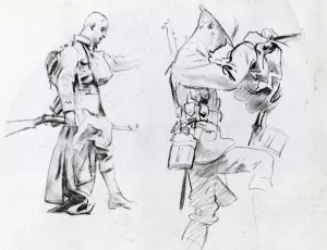Two Studies for Soldiers of Gassed by John Singer Sargent Oil Painting