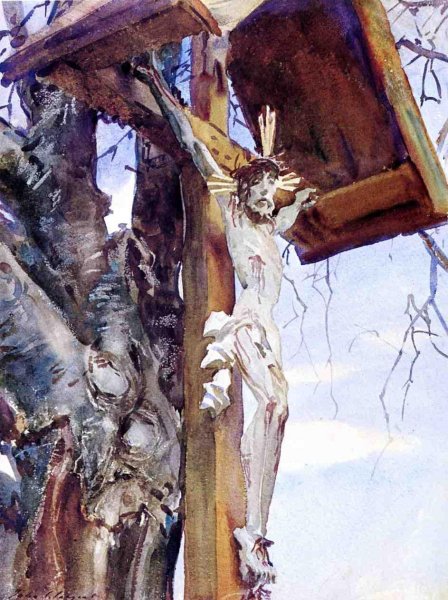 Main Product Photo of Tyrolese Crucifix 2 Painting by John Singer Sargent