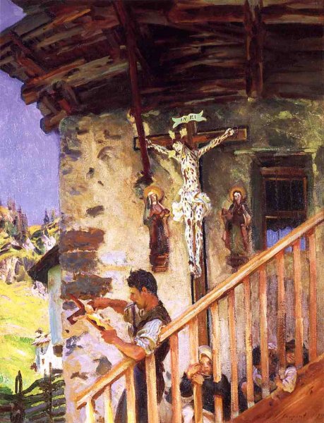 Main Product Photo of Tyrolese Crucifix Painting by John Singer Sargent