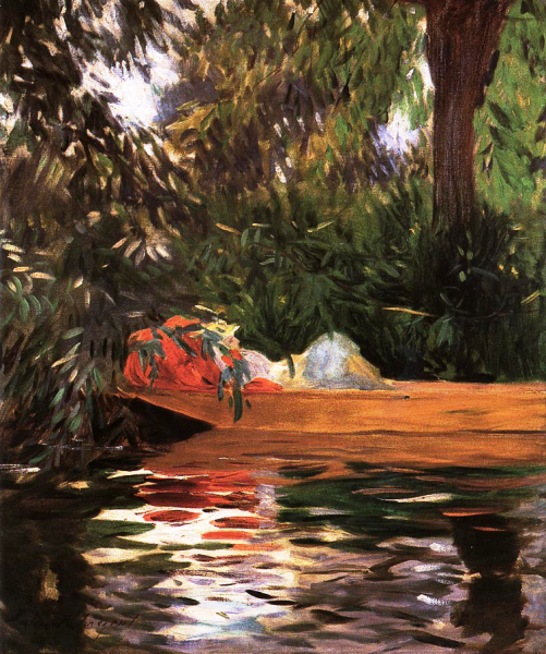 Under the Willows by John Singer Sargent - Hand-Painted Oil Painting Reproduction
