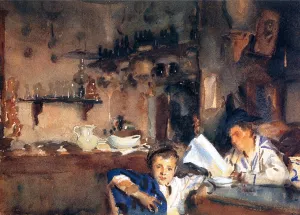 Venetian Interior also known as Spanish Interior by John Singer Sargent - Oil Painting Reproduction