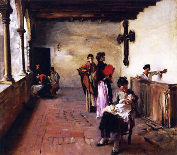 Venetian Loggia by John Singer Sargent - Hand-Painted Oil Painting Reproduction