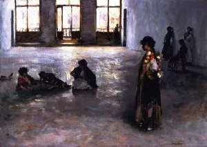 Venetian Women in the Palazzo Rezzonico by John Singer Sargent - Oil Painting Reproduction