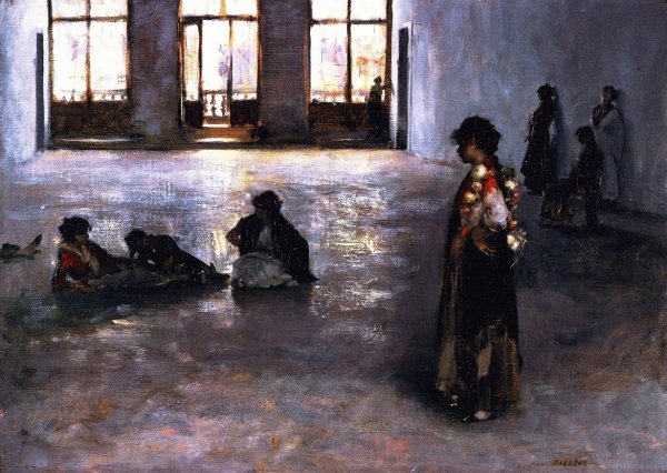 Venetian Women in the Palazzo Rezzonico by John Singer Sargent - Hand-Painted Oil Painting Reproduction