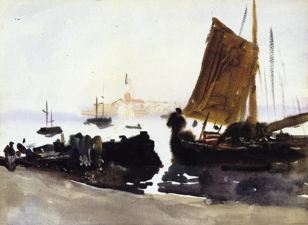 Venice, Sailing Boat by John Singer Sargent - Hand-Painted Oil Painting Reproduction