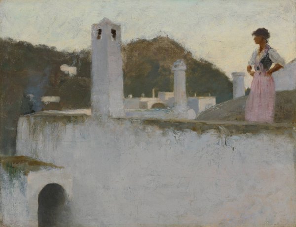 View of Capri  by John Singer Sargent - Hand-Painted Oil Painting Reproduction