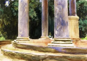 Villa Borghese, Temple of Diana by John Singer Sargent - Oil Painting Reproduction