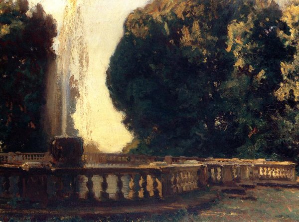 Villa Torlonia: Fountain 2 by John Singer Sargent - Hand-Painted Oil Painting Reproduction