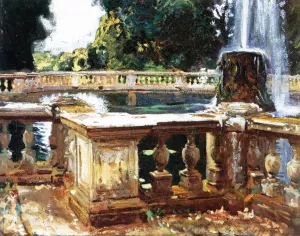 Villa Torlonia, Fountain by John Singer Sargent - Oil Painting Reproduction