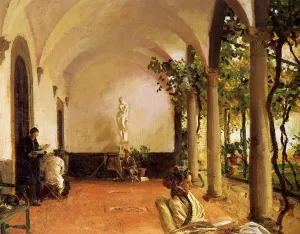 Villa Torre Galli: The Loggia by John Singer Sargent - Oil Painting Reproduction
