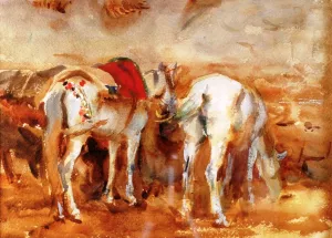 White Mules painting by John Singer Sargent