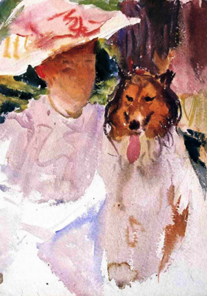 Woman with Collie by John Singer Sargent Oil Painting