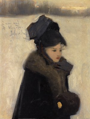 Woman with Furs by John Singer Sargent Oil Painting