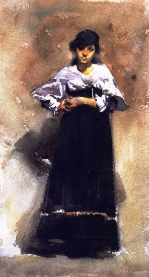 Young Woman in a Black Skirt by John Singer Sargent Oil Painting