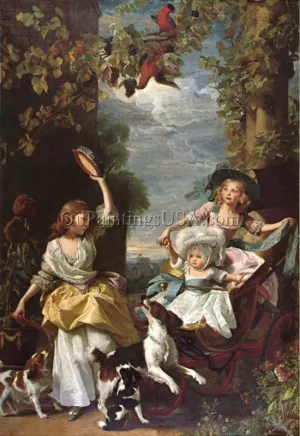 Their Royal Highnesses the Princesses Mary, Sophia, and Amelia by John Singleton Copley - Oil Painting Reproduction