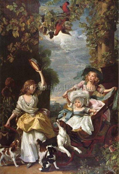 Their Royal Highnesses the Princesses Mary, Sophia, and Amelia by John Singleton Copley - Hand-Painted Oil Painting Reproduction