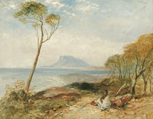 Maria Island from Little Swanport, Van Diemen's Land by John Skinner Prout Oil Painting
