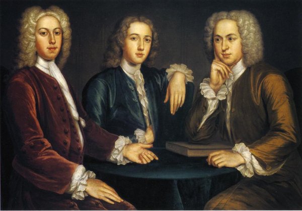 Daniel, Peter, and Andrew Oliver by John Smibert - Hand-Painted Oil Painting Reproduction