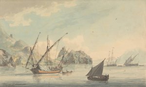 Shipping off the Coast at Amalfi by John Thomas Serres Oil Painting