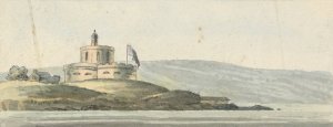 St. Maws Castle, Falmouth, East South East by John Thomas Serres Oil Painting