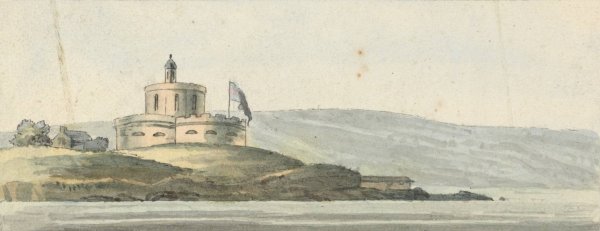 St. Maws Castle, Falmouth, East South East by John Thomas Serres - Hand-Painted Oil Painting Reproduction
