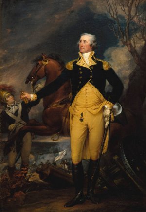 George Washington before the Battle of Trenton Oil painting by John Trumbull