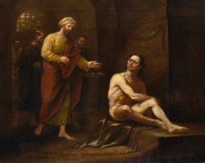 I Was in Prison and Ye Came Unto Me by John Trumbull Oil Painting