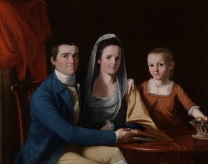 Jonathan Trumbull, Jr. with Mrs. Trumbull by John Trumbull Oil Painting